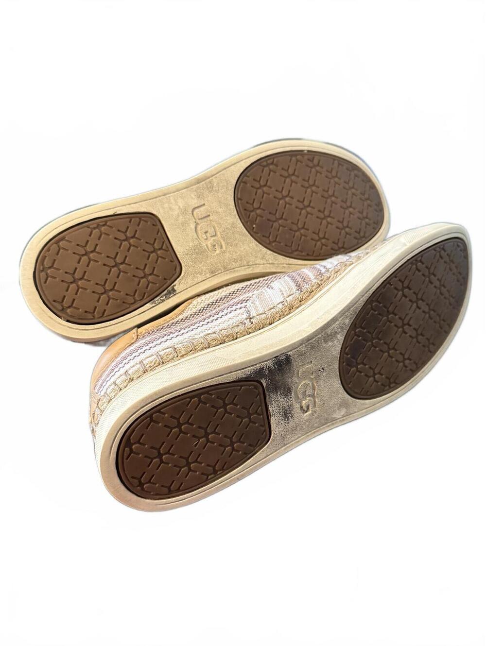 UGG Australia Eyan II Sneakers Women's Size 8.5 Beige Canvas Espadrille Shoes - Picture 4 of 5